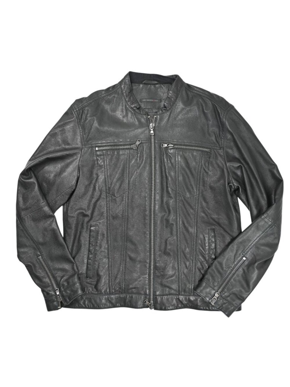 John Varvatos Brando Band Collar Jacket in Black
